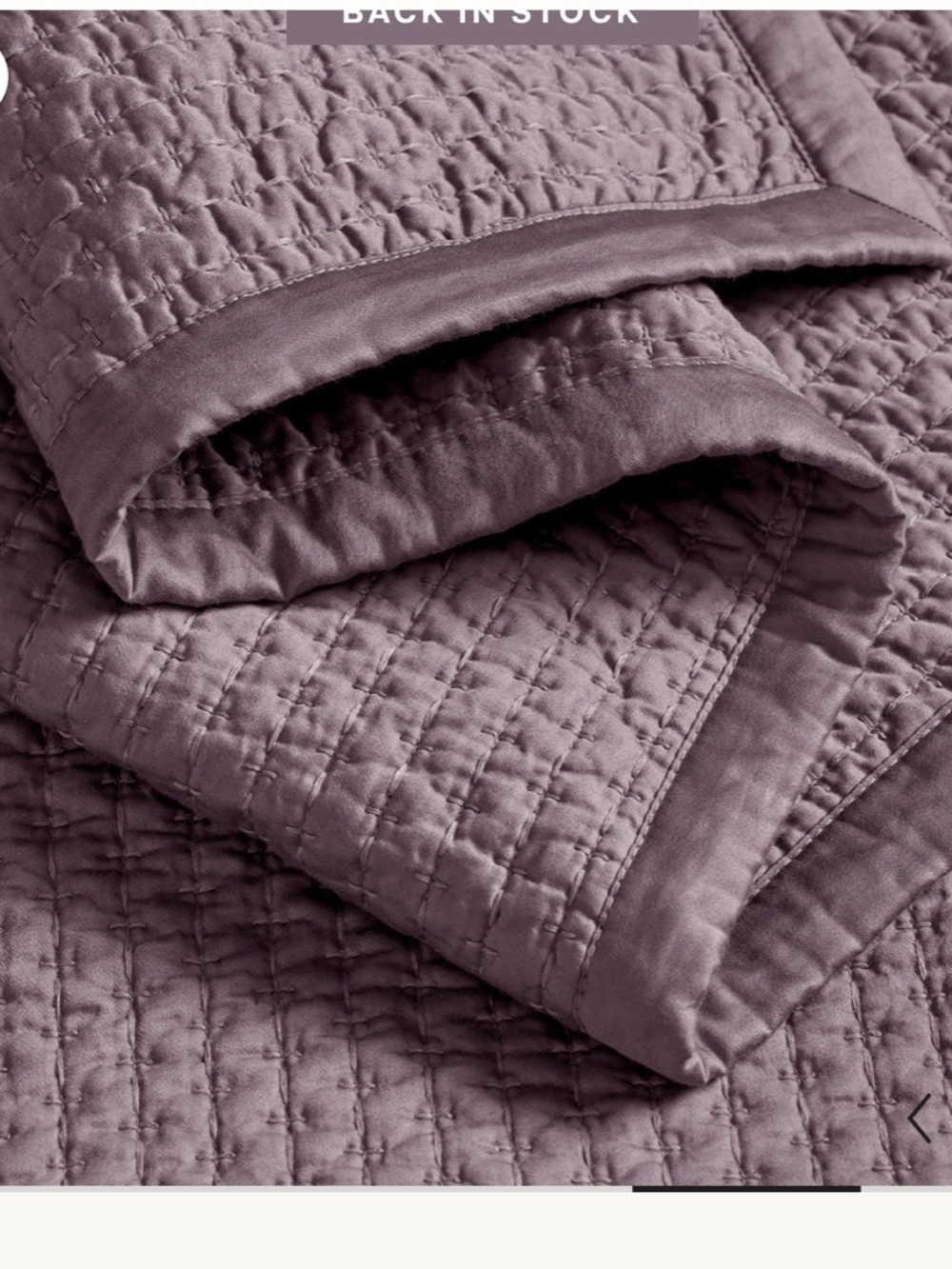 Boll & Branch Signature Textured Stitch Organic Cotton Quilt Plum Full Queen NWO - Picture 4 of 8